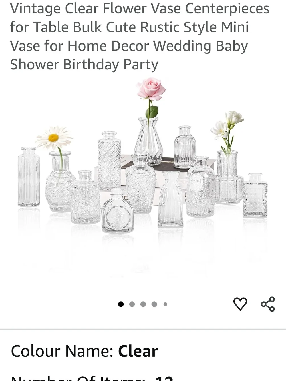 Clear Glass Bud Vase Set -12 Pieses Elegant Mini Decorative Vases